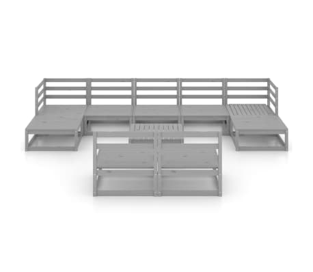 vidaXL 10-daļīgs dārza atpūtas mēbeļu komplekts, priedes masīvkoks