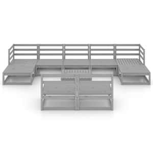 vidaXL 10-daļīgs dārza atpūtas mēbeļu komplekts, priedes masīvkoks