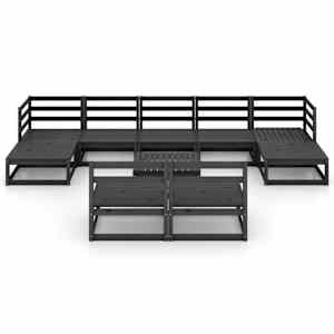 vidaXL Sodo poilsio baldų komplektas, 10 dalių, pu&scaron;ies masyvas