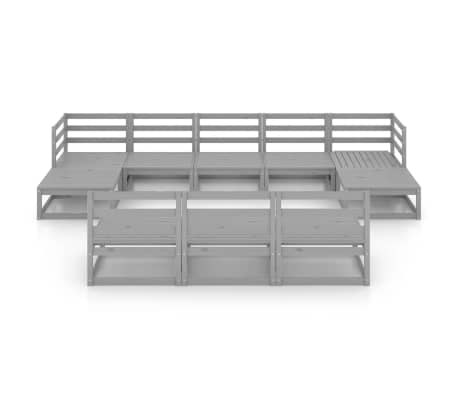 vidaXL Sodo poilsio baldų komplektas, 10 dalių, pu&scaron;ies masyvas