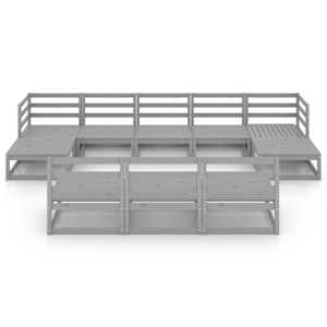 vidaXL Sodo poilsio baldų komplektas, 10 dalių, pu&scaron;ies masyvas