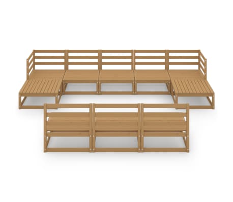 vidaXL Set mobilier de grădină, 10 piese, lemn masiv de pin