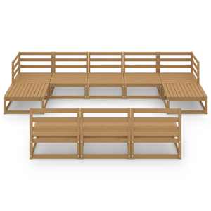 vidaXL Set mobilier de grădină, 10 piese, lemn masiv de pin