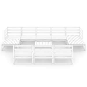 vidaXL Sodo poilsio baldų komplektas, 11 dalių, pu&scaron;ies masyvas