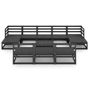 vidaXL Sodo poilsio baldų komplektas, 11 dalių, pu&scaron;ies masyvas