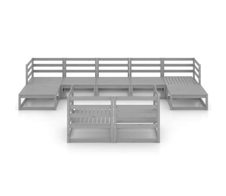 vidaXL 9-daļīgs dārza atpūtas mēbeļu komplekts, priedes masīvkoks