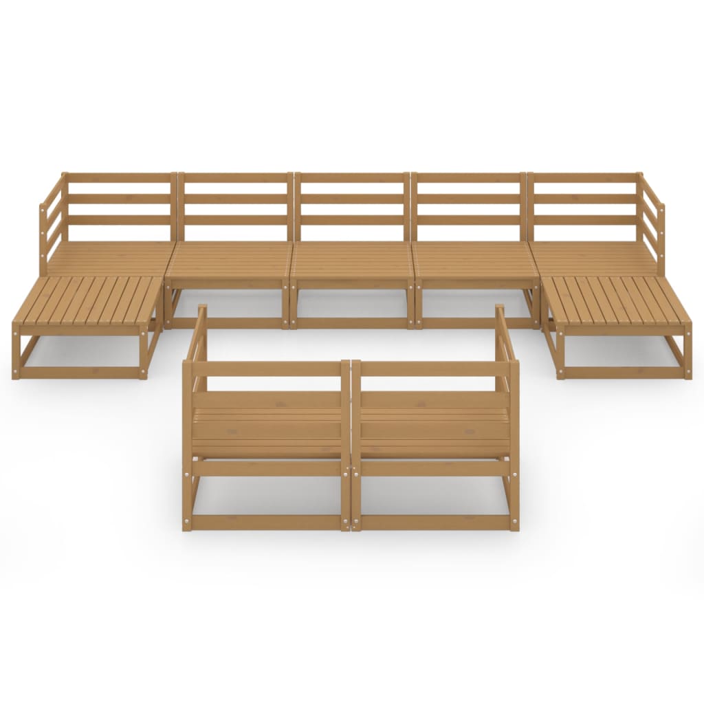 

vidaXL 9-delige Loungeset massief grenenhout