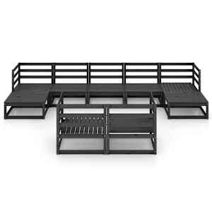 vidaXL Sodo poilsio baldų komplektas, 9 dalių, pu&scaron;ies medienos masyvas