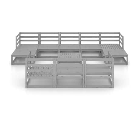 vidaXL 11-tlg. Garten-Lounge-Set Massivholz Kiefer