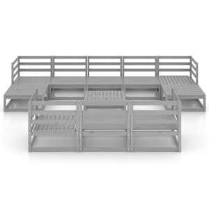 vidaXL 11-tlg. Garten-Lounge-Set Massivholz Kiefer