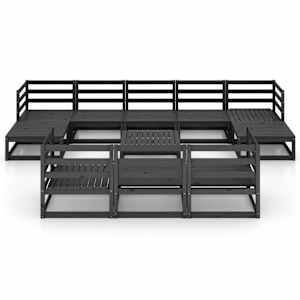 vidaXL Salon de jardin 11 pcs bois de pin massif