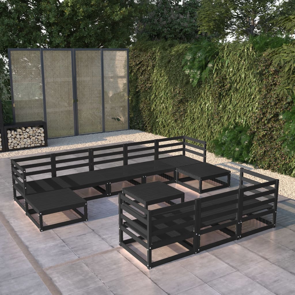 vidaXL 11-tlg. Garten-Lounge-Set Massivholz Kiefer