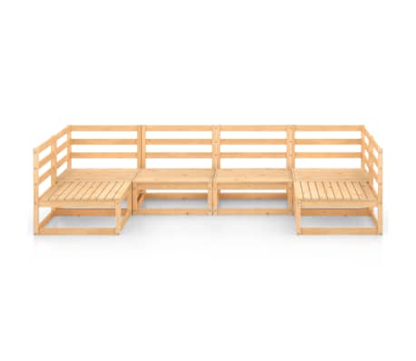 vidaXL Sodo poilsio baldų komplektas, 6 dalių, pu&scaron;ies medienos masyvas