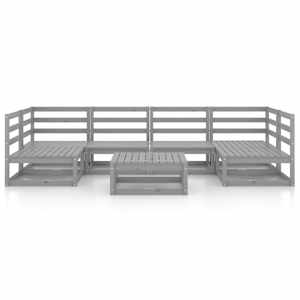 vidaXL Sodo poilsio baldų komplektas, 7 dalių, pu&scaron;ies medienos masyvas