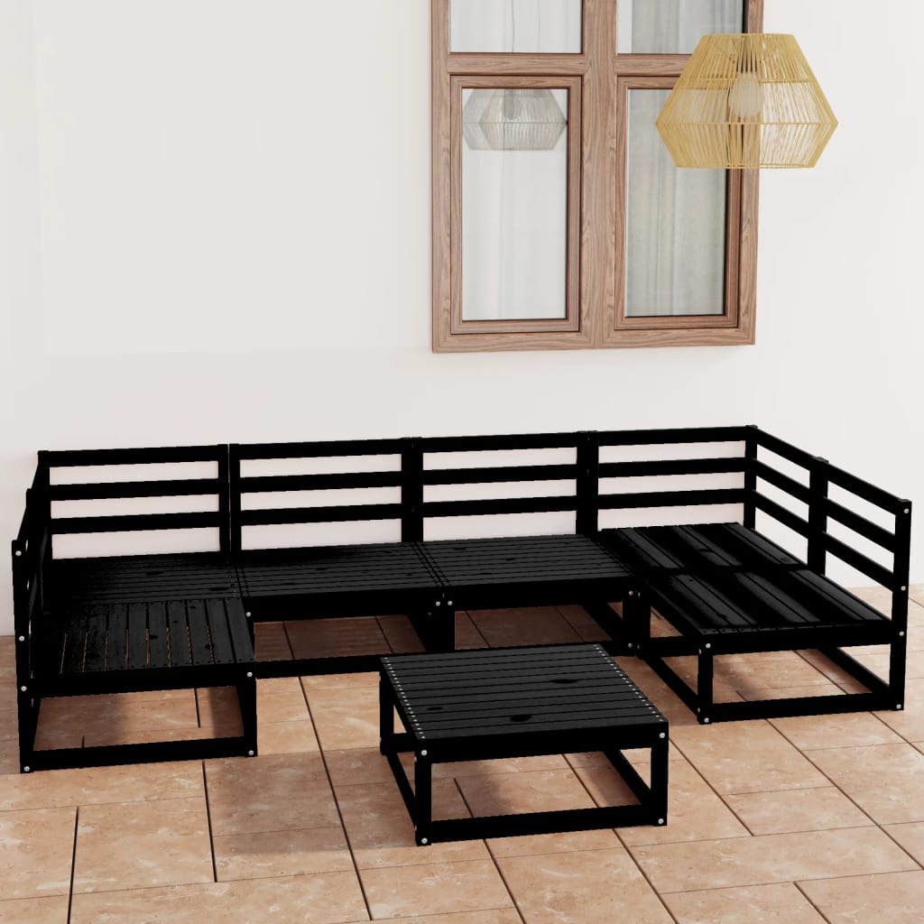 vidaXL 7-tlg. Garten-Lounge-Set Massivholz Kiefer