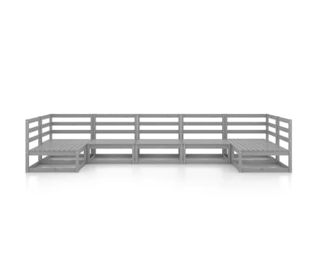 vidaXL Sodo poilsio baldų komplektas, 7 dalių, pu&scaron;ies medienos masyvas