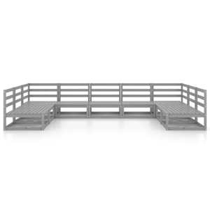 vidaXL Sodo poilsio baldų komplektas, 9 dalių, pu&scaron;ies medienos masyvas