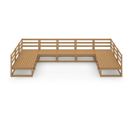vidaXL Salon de jardin 9 pcs bois de pin massif