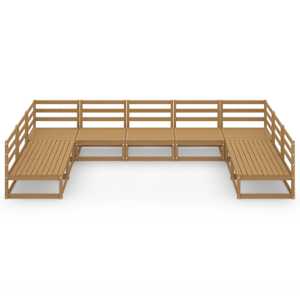 vidaXL Salon de jardin 9 pcs bois de pin massif