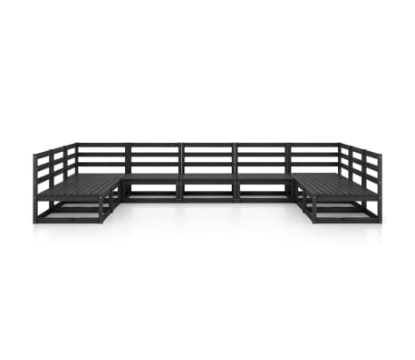 vidaXL Salon de jardin 9 pcs bois de pin massif
