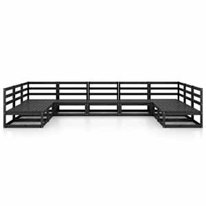 vidaXL Salon de jardin 9 pcs bois de pin massif