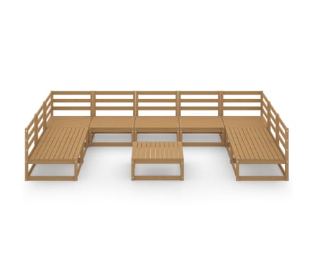 vidaXL 10-delige Loungeset massief grenenhout