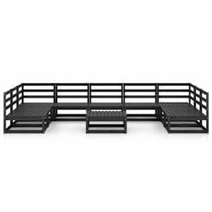 vidaXL Sodo poilsio baldų komplektas, 10 dalių, pu&scaron;ies masyvas