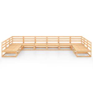 vidaXL Sodo poilsio baldų komplektas, 10 dalių, pu&scaron;ies masyvas