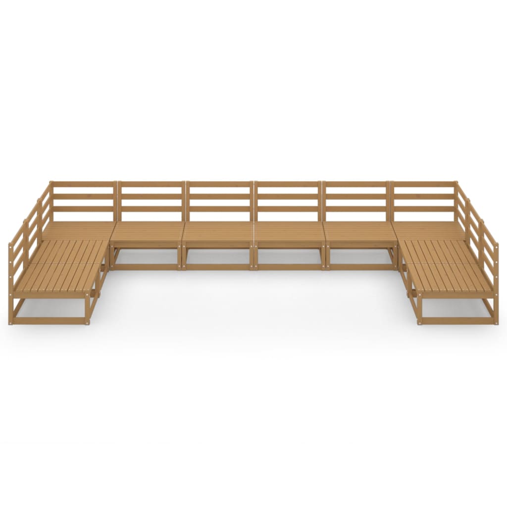vidaXL 10-delige Loungeset massief grenenhout afbeelding