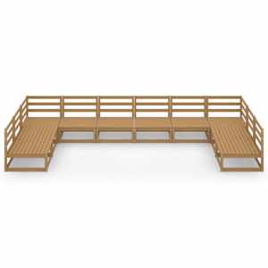vidaXL 10 Piece Garden Lounge Set Solid Pinewood