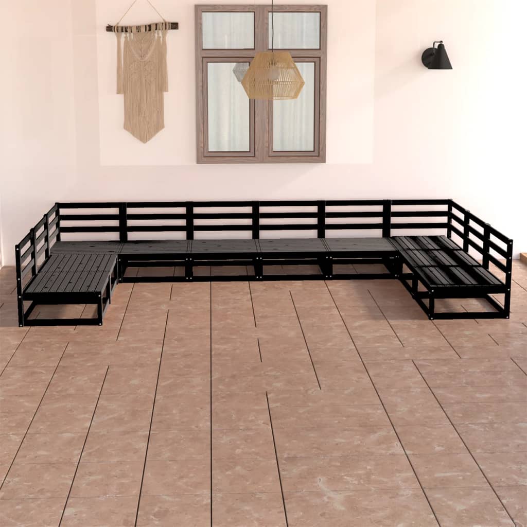 vidaXL 10-tlg. Garten-Lounge-Set Massivholz Kiefer