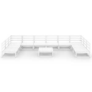 vidaXL Sodo poilsio baldų komplektas, 11 dalių, pu&scaron;ies masyvas