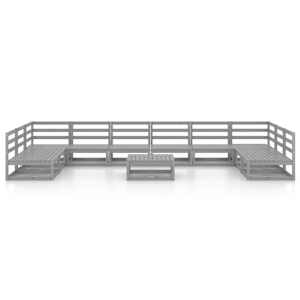 vidaXL Sodo poilsio baldų komplektas, 11 dalių, pu&scaron;ies masyvas