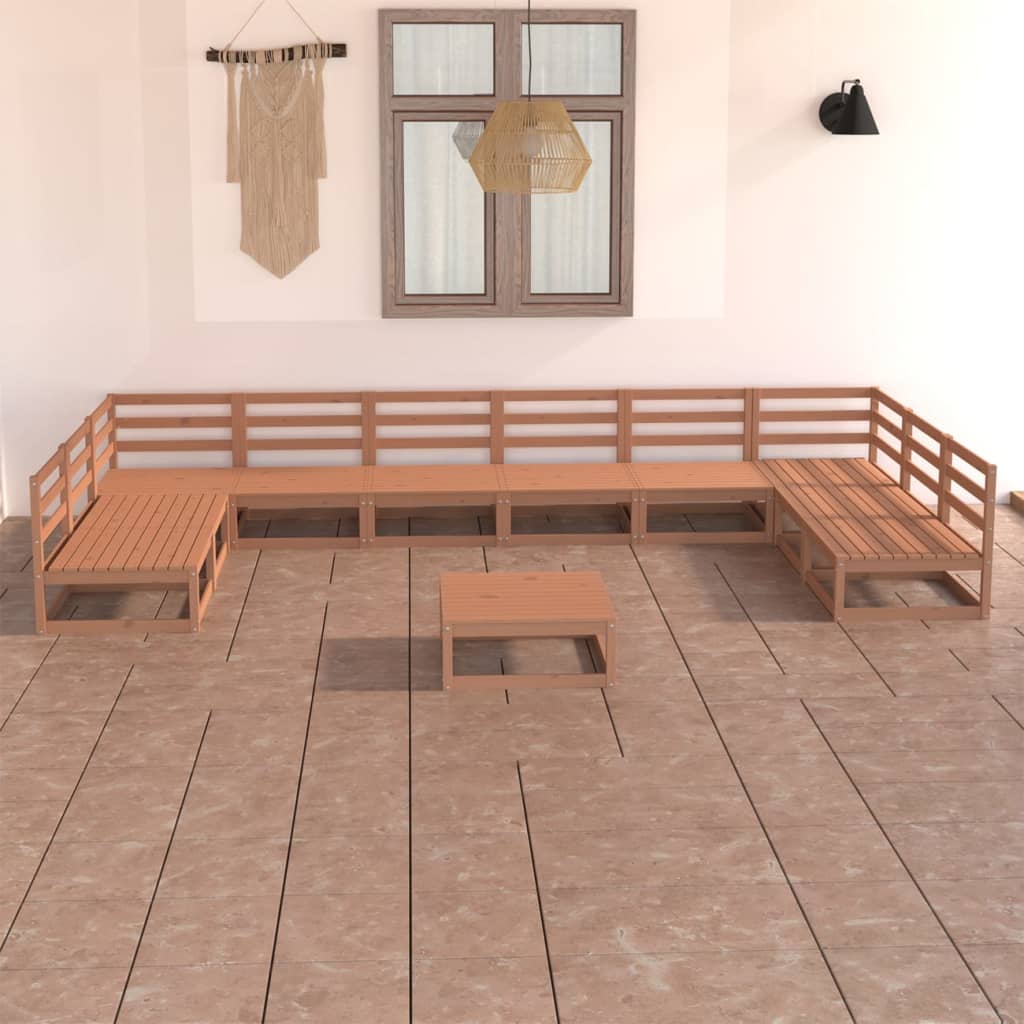 vidaXL 11-tlg. Garten-Lounge-Set Massivholz Kiefer