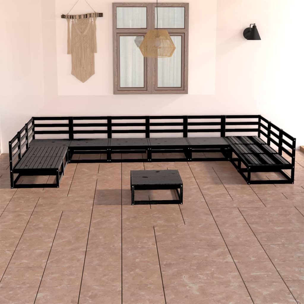 vidaXL 11-tlg. Garten-Lounge-Set Massivholz Kiefer