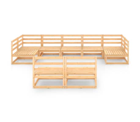 vidaXL Sodo poilsio baldų komplektas, 9 dalių, pu&scaron;ies medienos masyvas