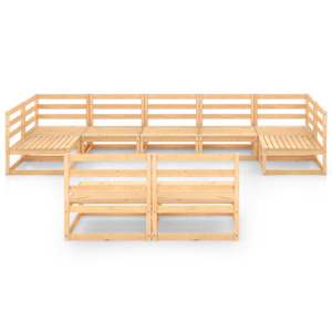 vidaXL Sodo poilsio baldų komplektas, 9 dalių, pu&scaron;ies medienos masyvas