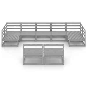 vidaXL Sodo poilsio baldų komplektas, 9 dalių, pu&scaron;ies medienos masyvas