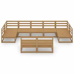 vidaXL Salon de jardin 9 pcs bois de pin massif