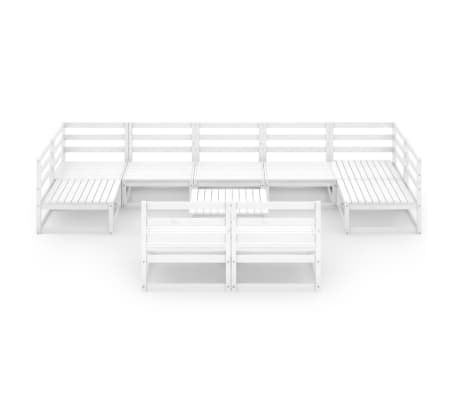 vidaXL Sodo poilsio baldų komplektas, 10 dalių, pu&scaron;ies masyvas