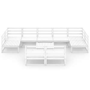 vidaXL Sodo poilsio baldų komplektas, 10 dalių, pu&scaron;ies masyvas