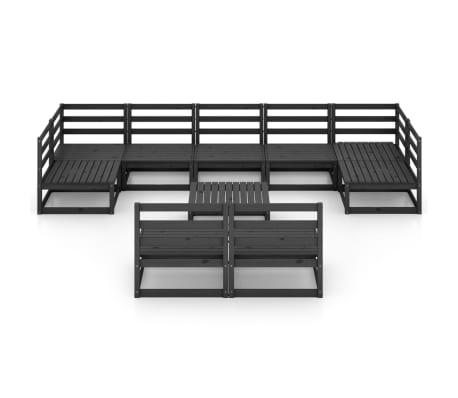 vidaXL Sodo poilsio baldų komplektas, 10 dalių, pu&scaron;ies masyvas