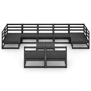 vidaXL Sodo poilsio baldų komplektas, 10 dalių, pu&scaron;ies masyvas