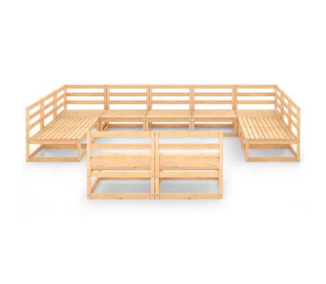 vidaXL Sodo poilsio baldų komplektas, 11 dalių, pu&scaron;ies masyvas