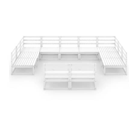 vidaXL Sodo poilsio baldų komplektas, 11 dalių, pu&scaron;ies masyvas