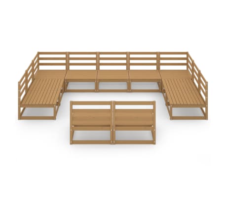 vidaXL 11 Piece Garden Lounge Set Solid Pinewood
