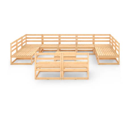 vidaXL Sodo poilsio baldų komplektas, 12 dalių, pu&scaron;ies masyvas