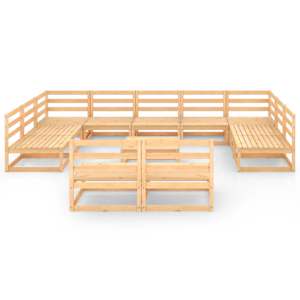 vidaXL Sodo poilsio baldų komplektas, 12 dalių, pu&scaron;ies masyvas