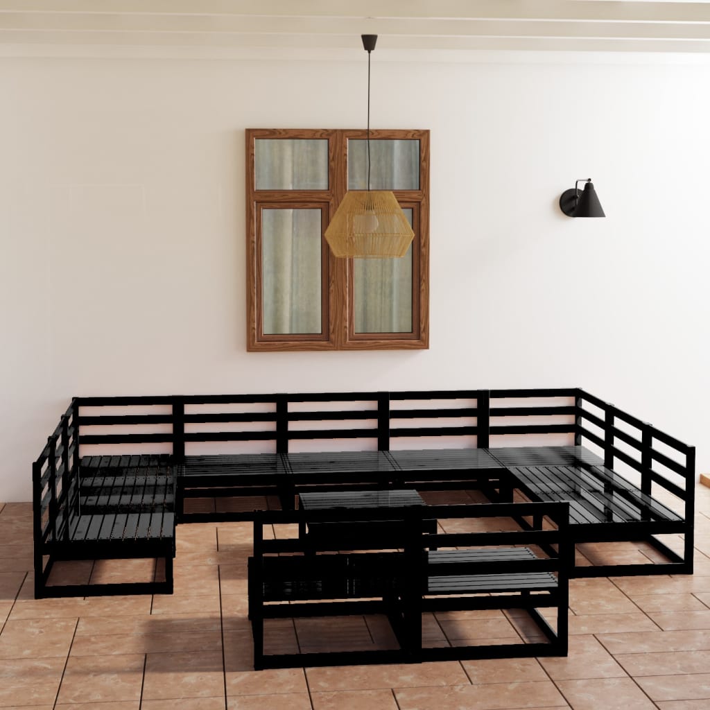 vidaXL 12-tlg. Garten-Lounge-Set Massivholz Kiefer