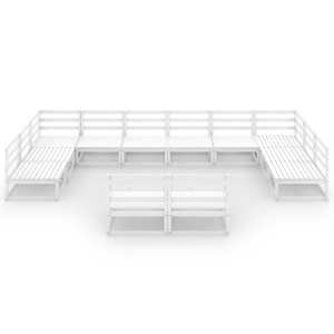 vidaXL Sodo poilsio baldų komplektas, 12 dalių, pu&scaron;ies masyvas